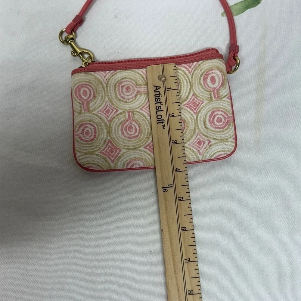 Coach Pink and Gold Geometric Wristlet